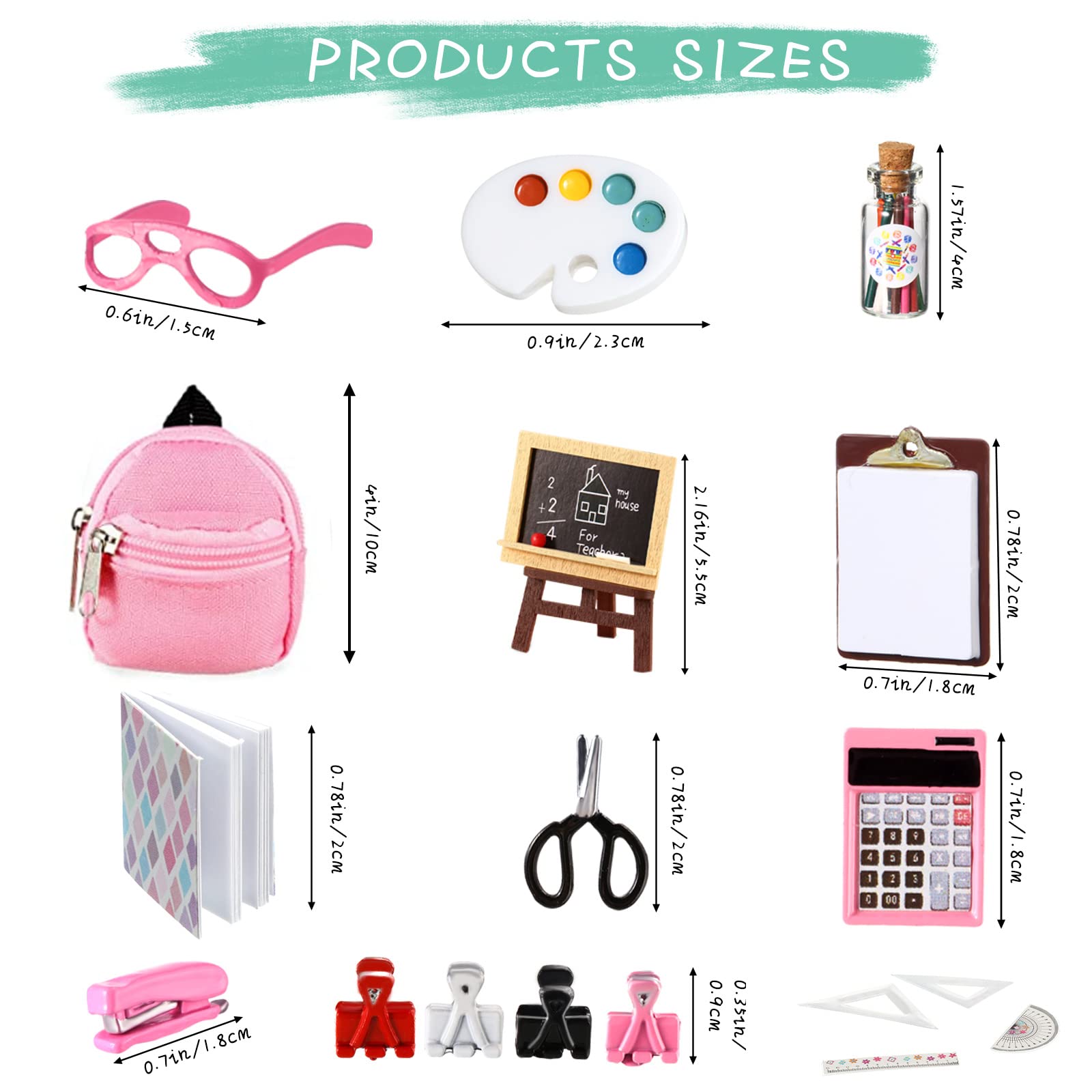 Foto 2 | Set De Material Escolar Para Muñecas Civaner, 18 Piezas - Venta Internacional.