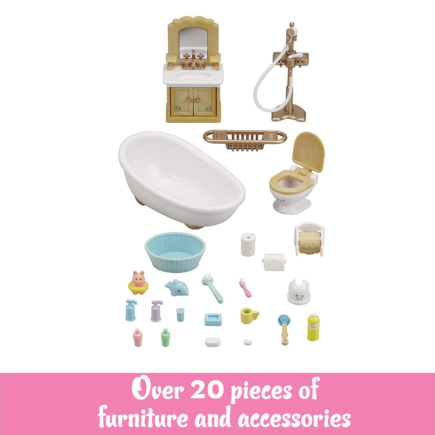 Foto 2 | Juego De Muebles Toy Dollhouse Calico Critters Country Bathroom - Venta Internacional.