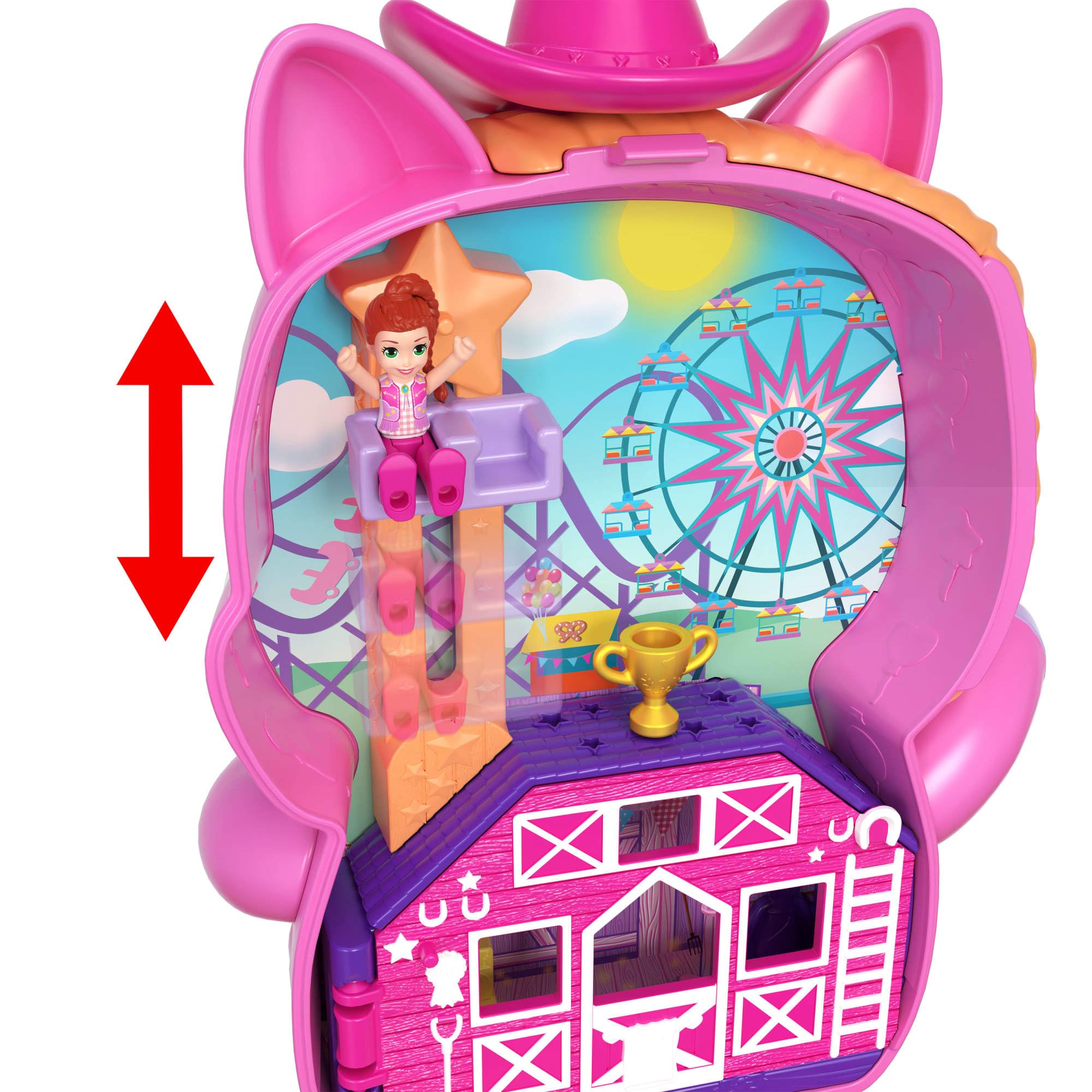 Foto 5 pulgar | Playset Polly Pocket Pony Rodeo Compact Con 1 Micromuñeca - Venta Internacional.