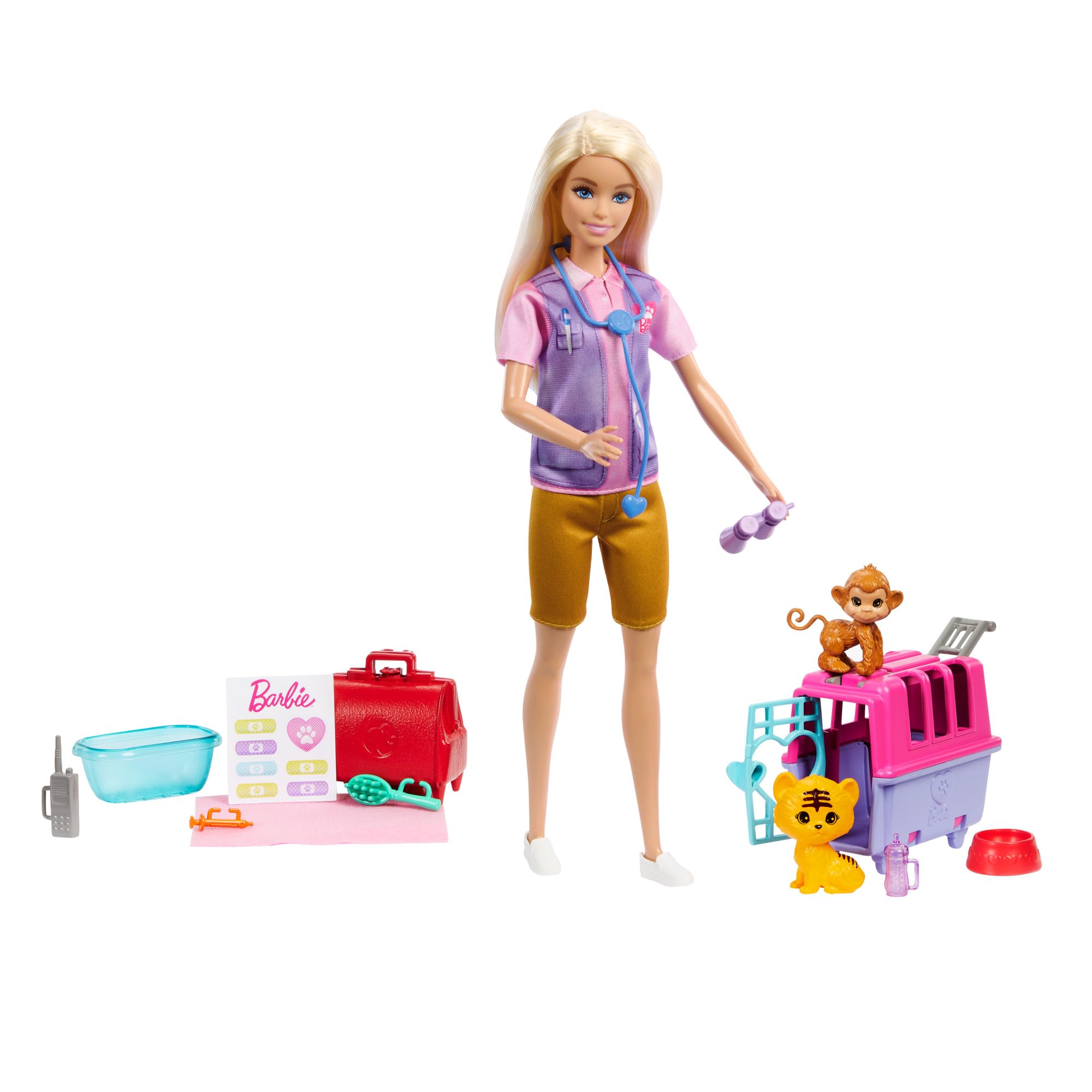 Foto 6 pulgar | Set De Juego Barbie Animal Rescue & Recovery Con Muñeca Rubia - Venta Internacional.