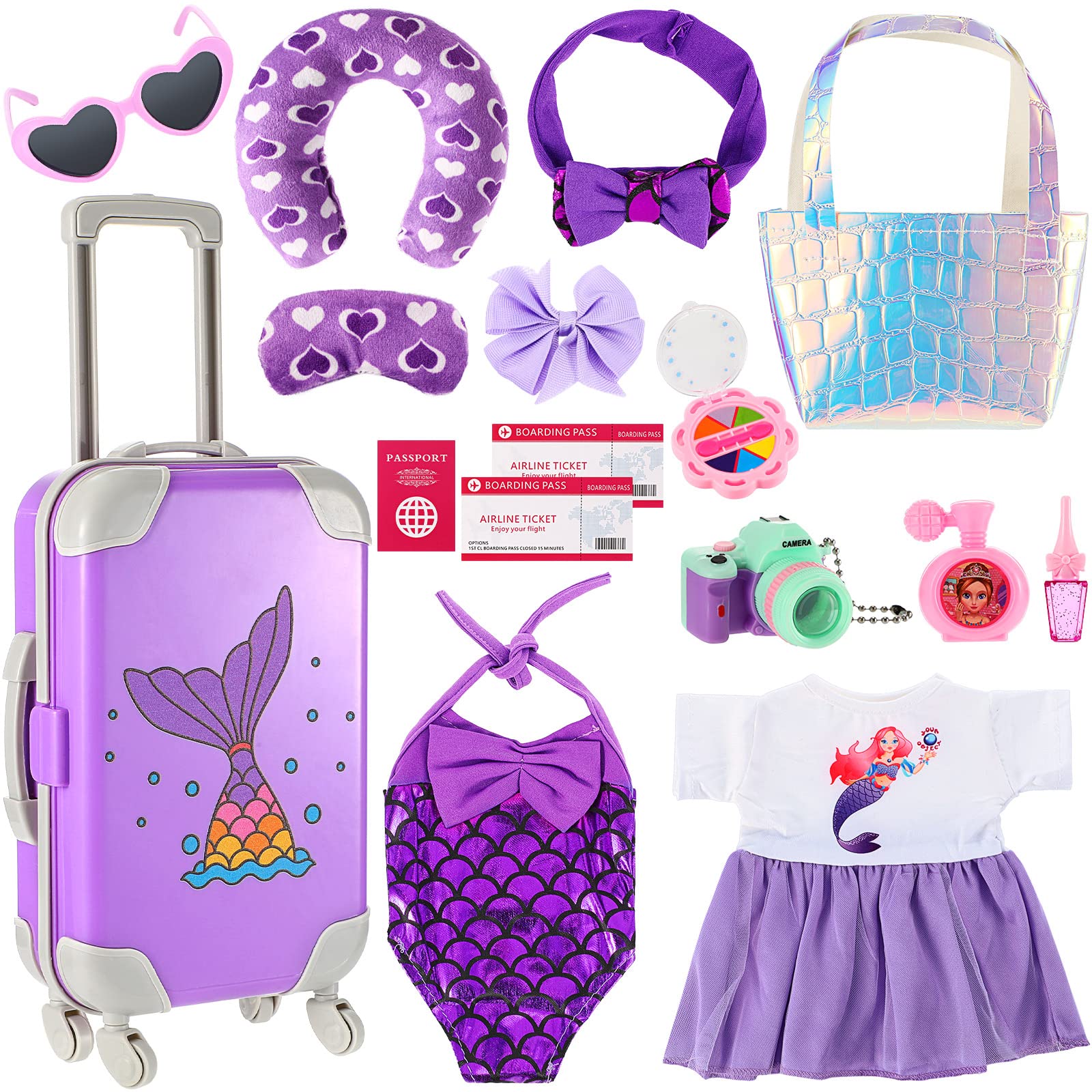 Foto 1 | Set De Equipaje De Viaje Para Muñecas Skylety Para Muñecas De 18 Pulgadas - Venta Internacional.