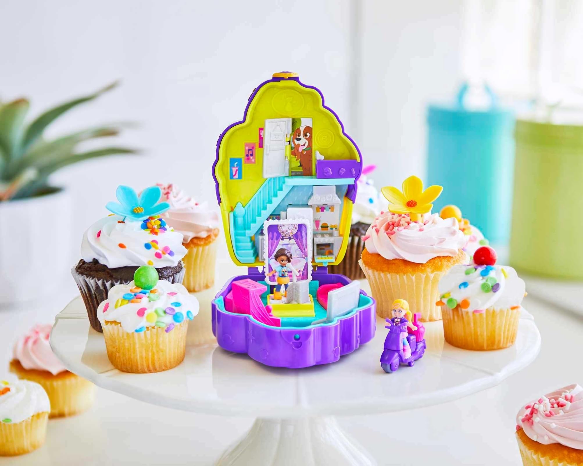 Foto 5 pulgar | Playset Polly Pocket World Cupcake Con 2 Micromuñecas - Venta Internacional.