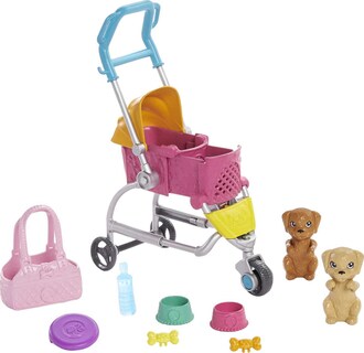 Foto 5 | Muñeca Playset Barbie Para Pasear Perros Con Cochecito Transformador - Venta Internacional.