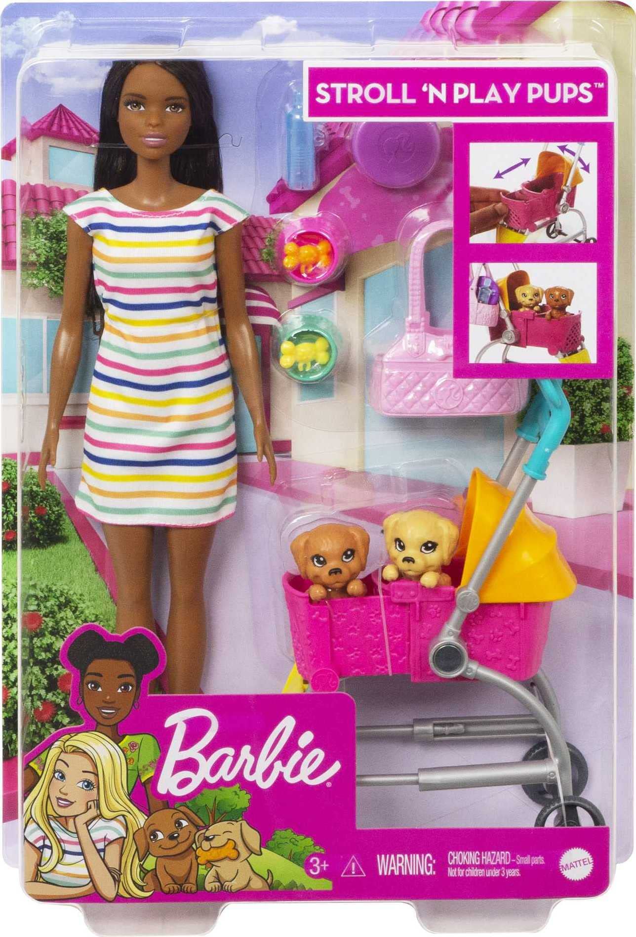 Foto 6 | Muñeca Playset Barbie Para Pasear Perros Con Cochecito Transformador - Venta Internacional.