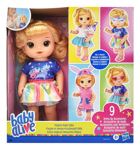 Foto 2 pulgar | Baby Alive Estilos Magicos Muñeca Rubia 32cm Hasbro