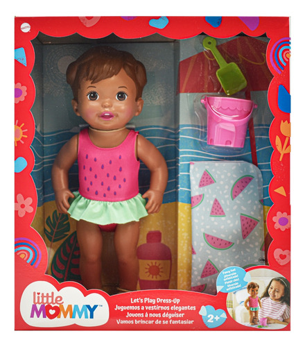 Foto 2 pulgar | Little Mommy Negra Juguemos A Vestirnos Playa 30cm Mattel