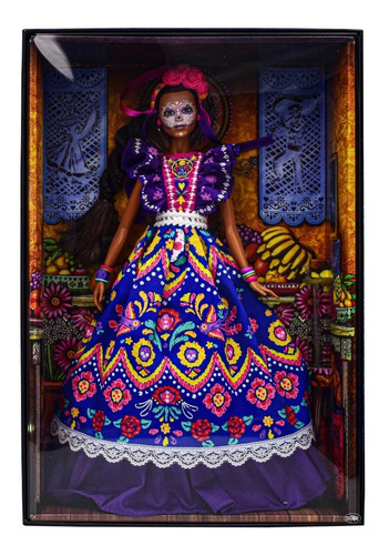 Foto 1 | Barbie Asignature Dia De Muertos Vestido Violeta 30cm Mattel