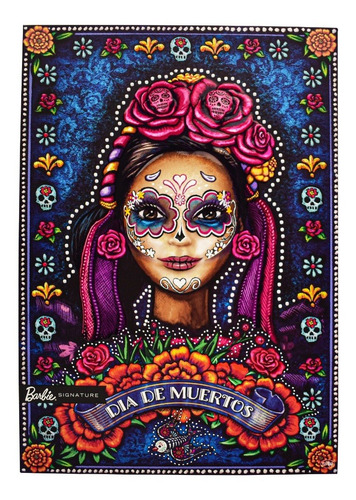 Foto 3 pulgar | Barbie Asignature Dia De Muertos Vestido Violeta 30cm Mattel
