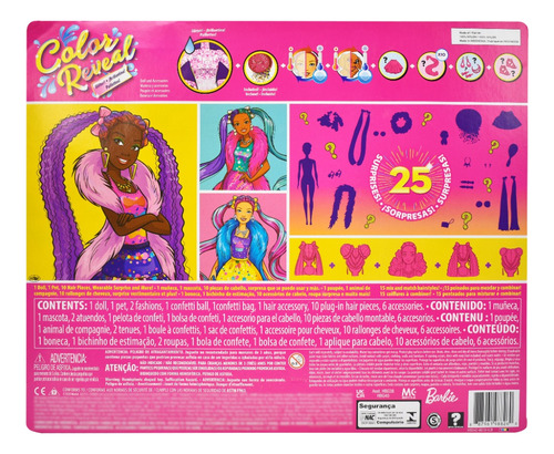 Foto 4 pulgar | Barbie Color Reveal Brillantina 25 Sorpresas Violeta Mattel