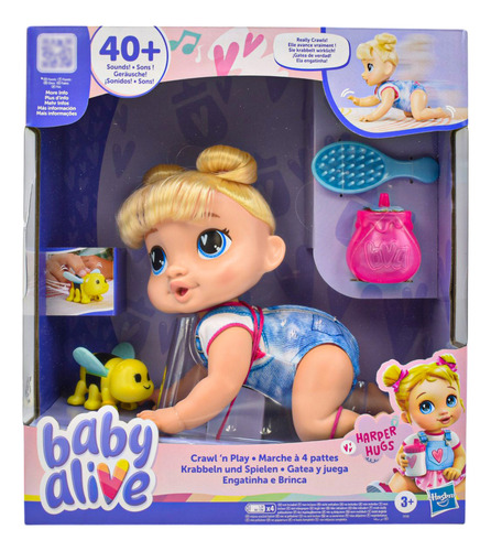 Foto 1 | Baby Alive Gatea De Verdad 40 Sonidos Muñeca 21cm Hasbro