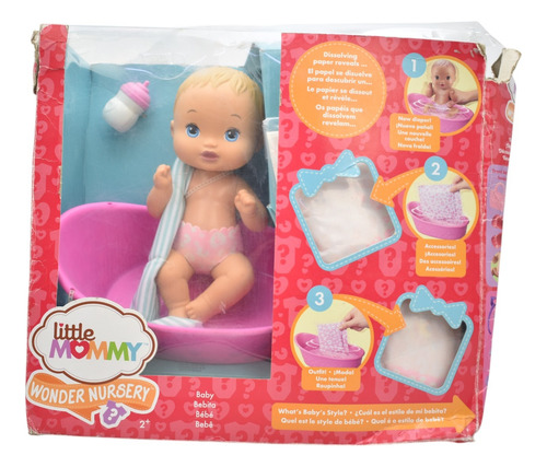 Foto 2 pulgar | Little Mommy Wonder Nursery Con Bañera Rubia 24cm Mattel Cd