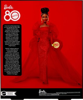 Foto 6 | Muñeca Barbie Signature Mattel De Tul Rojo Para El 80 Aniversario - Venta Internacional.
