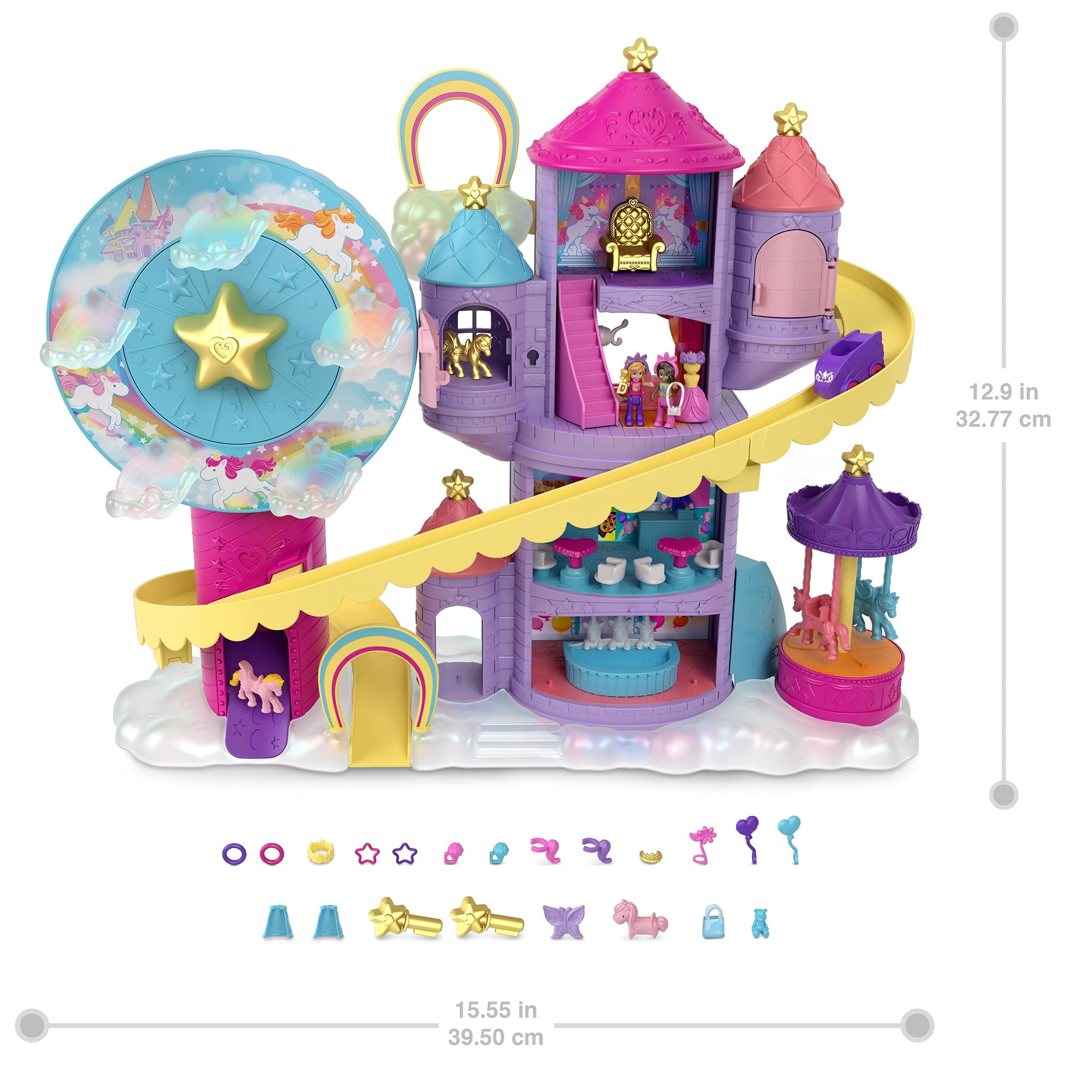 Foto 4 pulgar | Parque Temático Polly Pocket Rainbow Funland Con 3 Atracciones Y 7 Áreas - Venta Internacional.