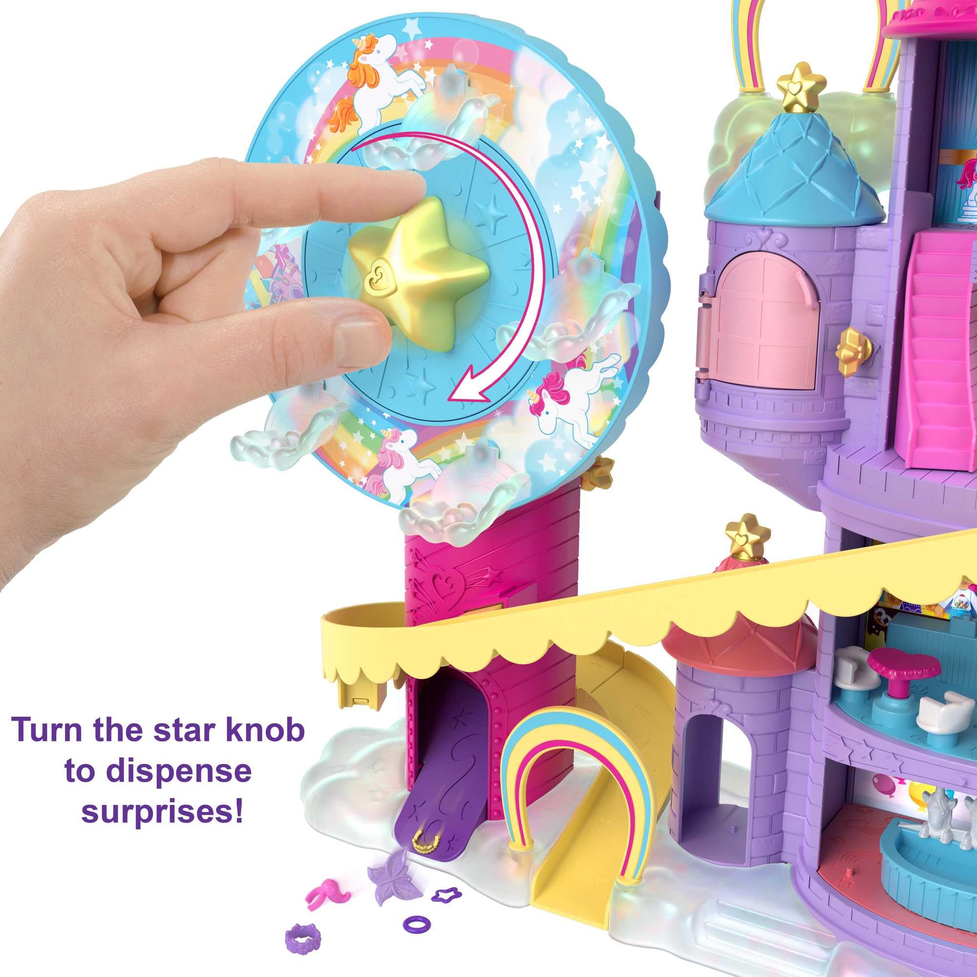 Foto 5 pulgar | Parque Temático Polly Pocket Rainbow Funland Con 3 Atracciones Y 7 Áreas - Venta Internacional.