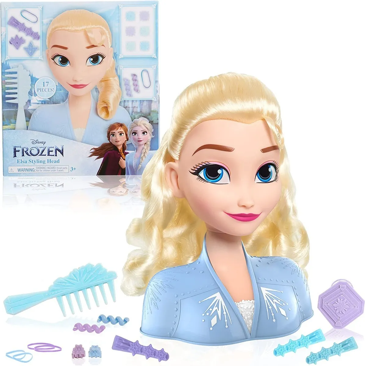 Foto 3 pulgar | Princesa Elsa Cabeza Para Peinar 14 Accesorios Disney