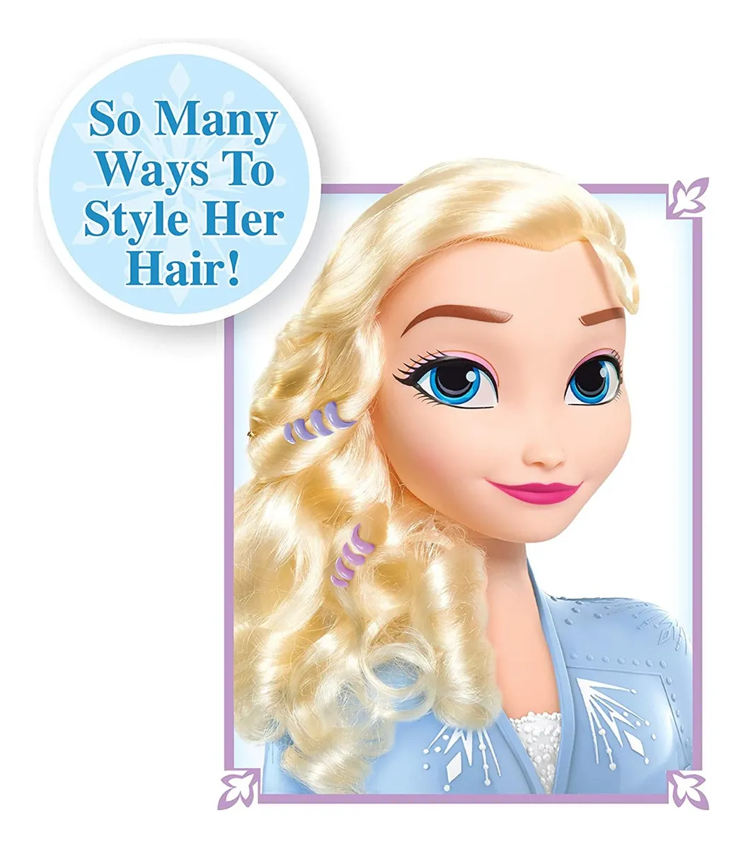 Foto 5 pulgar | Princesa Elsa Cabeza Para Peinar 14 Accesorios Disney
