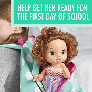 Foto 3 | Baby Doll Baby Alive Lista Para La Escuela C2695 Cabello Castaño - Venta Internacional.
