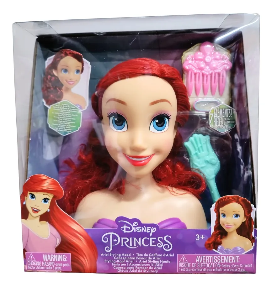 Foto 3 pulgar | Princesa Ariel Cabeza Para Peinar 7 Accesorios Disney