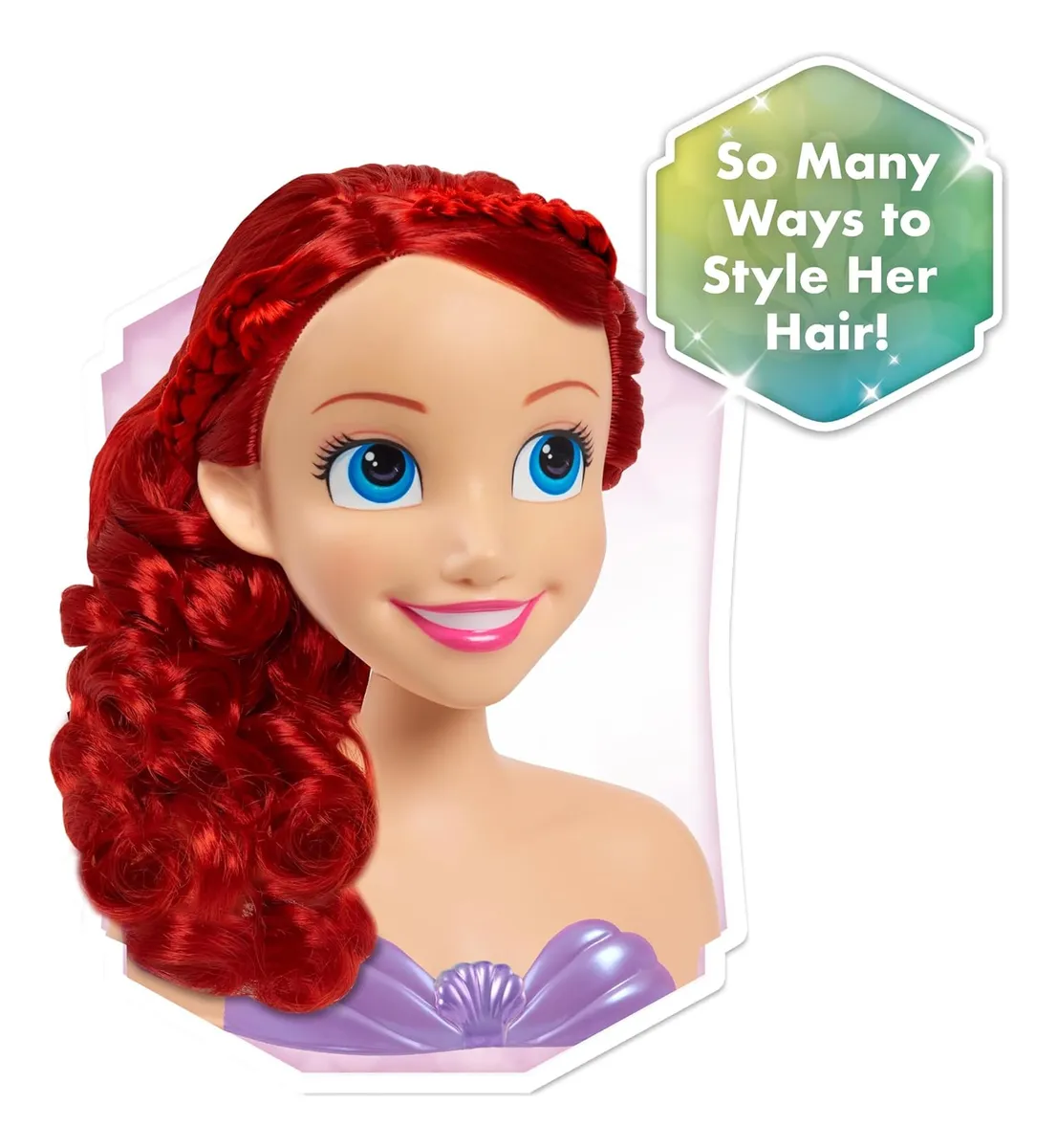Foto 5 pulgar | Princesa Ariel Cabeza Para Peinar 7 Accesorios Disney