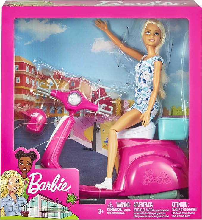 Foto 2 pulgar | Motoneta Con Muñeca Barbie
