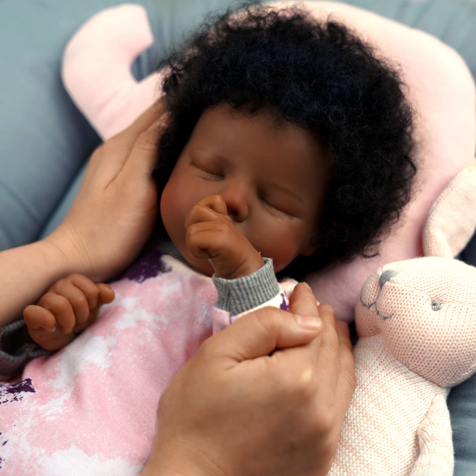 Foto 6 pulgar | Muñeca Reborn Jizhi Relike Afroamericana De 43 Cm Con Kit De Alimentación - Venta Internacional.