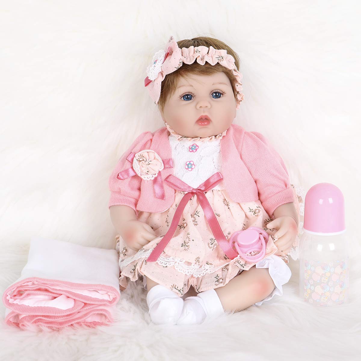 Foto 2 | Muñeca Reborn Enadoll De Vinilo De Silicona Realista De 40 Cm Para Niña - Venta Internacional.