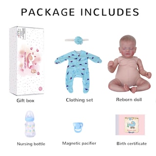 Foto 6 | Muñeca Reborn Ksbd Realista Para Dormir 46 Cm Realista Con Accesorios - Venta Internacional.