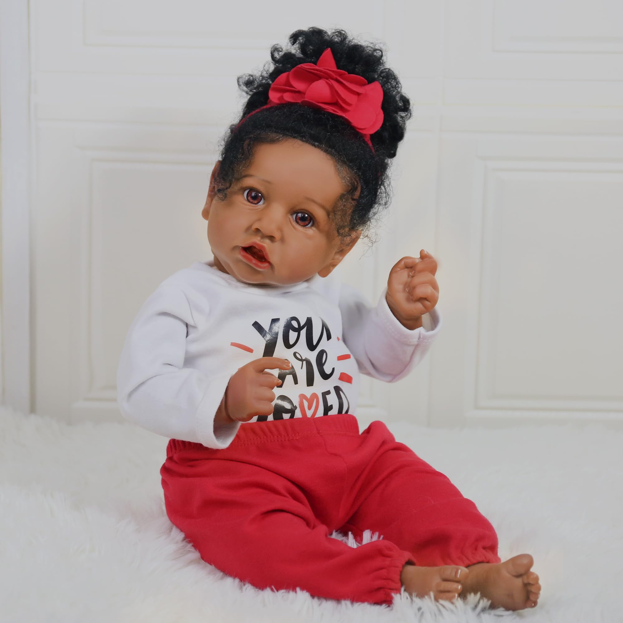 Foto 4 pulgar | Muñeca Reborn Ksbd  Negra  50 Cm  Con Cuerpo Suave  Para Niños Mayores De 3 Años - Venta Internacional.