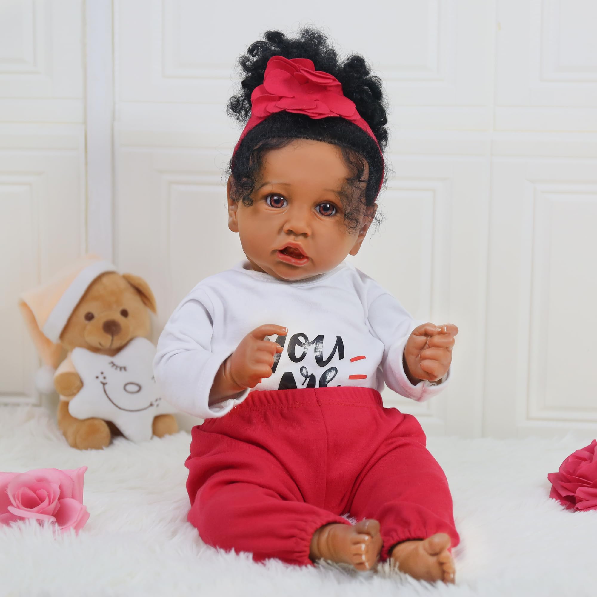 Foto 8 pulgar | Muñeca Reborn Ksbd  Negra  50 Cm  Con Cuerpo Suave  Para Niños Mayores De 3 Años - Venta Internacional.