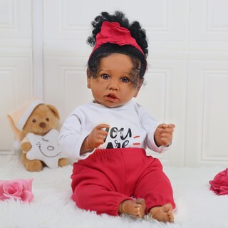 Foto 7 | Muñeca Reborn Ksbd Negra 50 Cm Con Cuerpo Suave Para Niños Mayores De 3 Años - Venta Internacional.