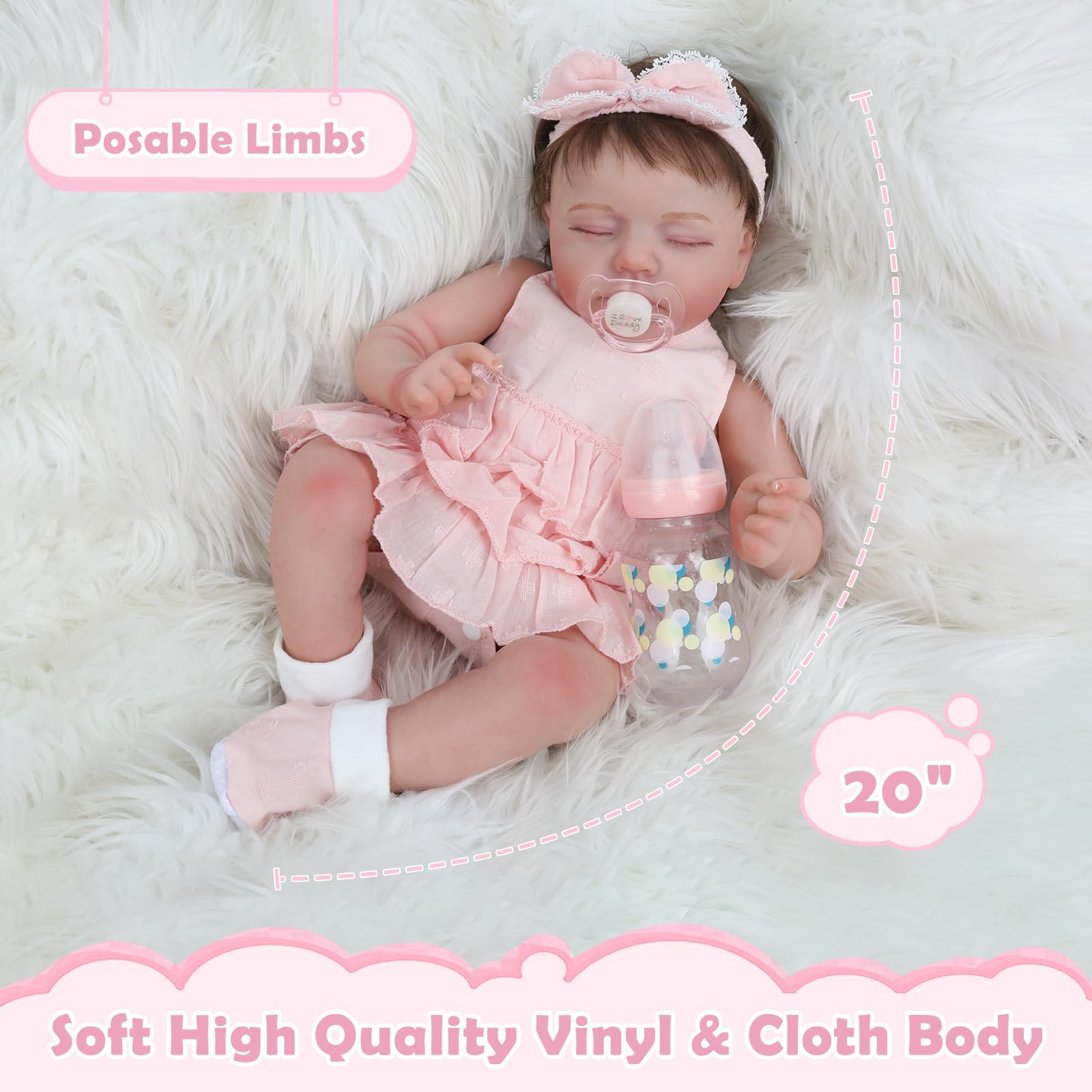 Foto 3 | Muñeca Reborn Ksbd Doris Girl  50 Cm  Realista  Para Dormir - Venta Internacional.