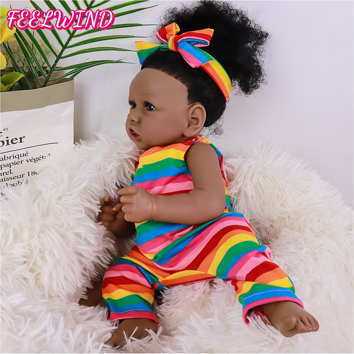 Foto 2 | Accesorio Para El Pelo Reborn Doll Sqtc De 20 Pulgadas Con Lazo A Rayas - Venta Internacional.