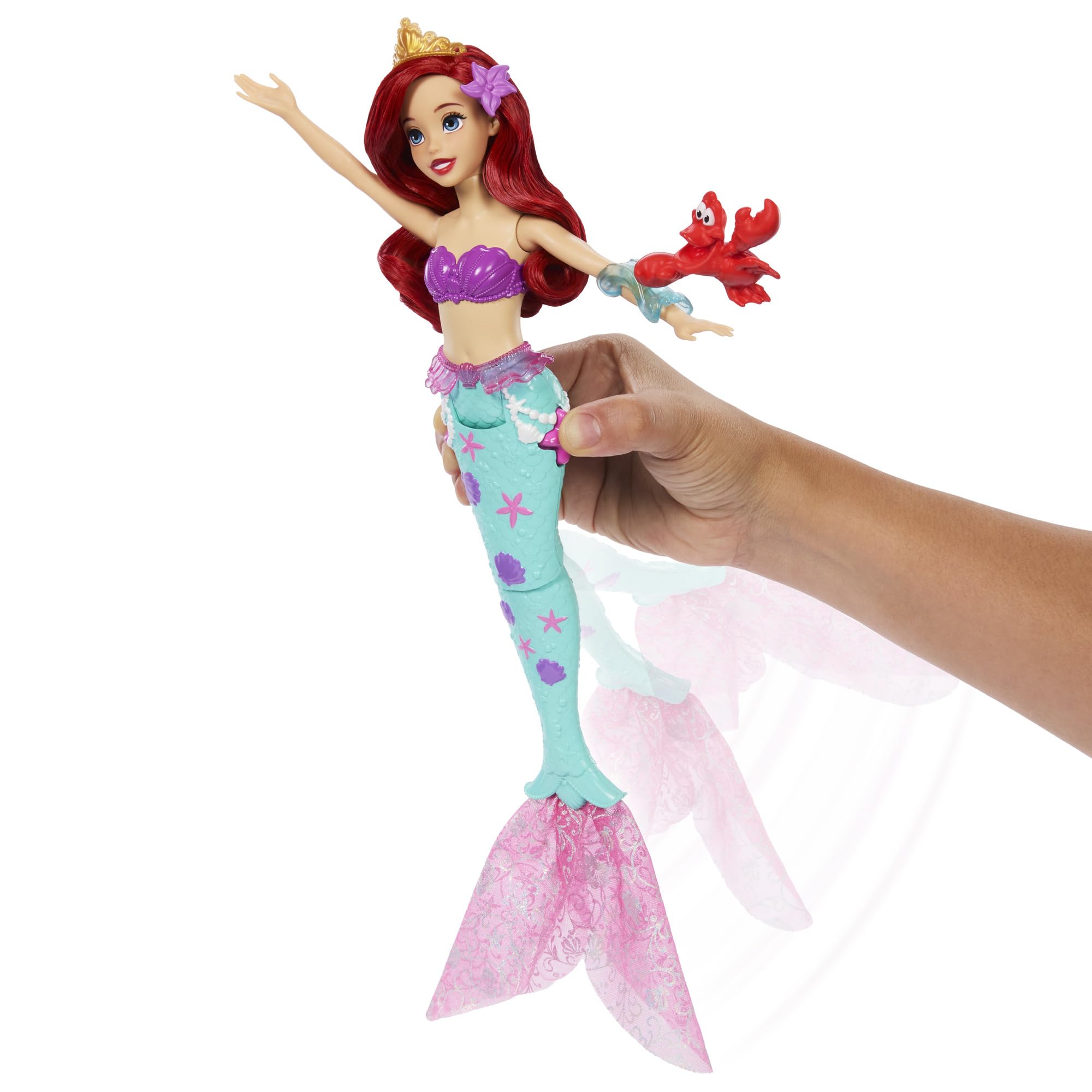 Foto 3 | Muñeca De Moda Mattel Disney Princess Ariel Con Dolphin Squirter - Venta Internacional.