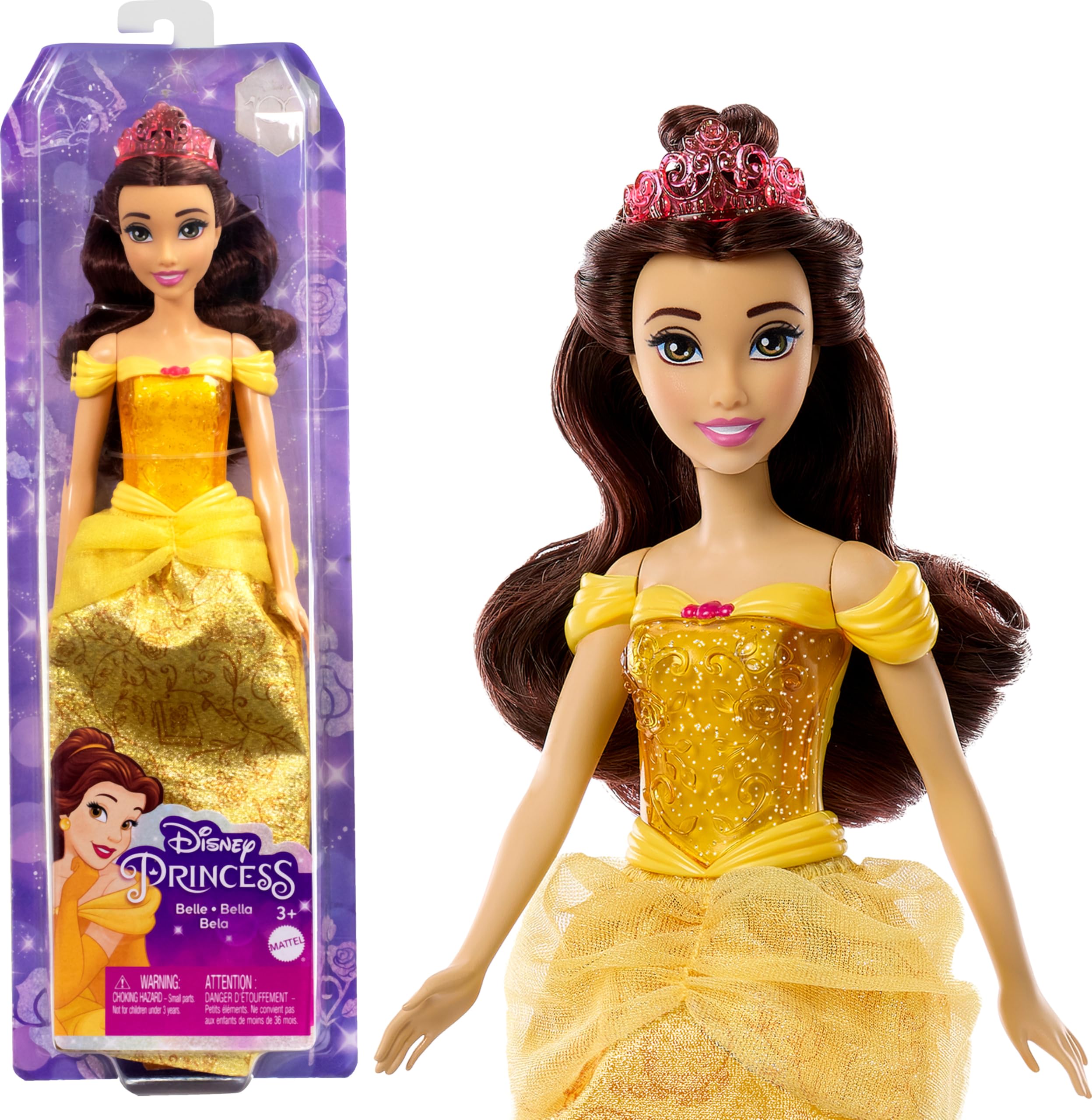 Foto 2 pulgar | Muñeca De Moda Mattel Disney Princess Belle Con Tiara - Venta Internacional.