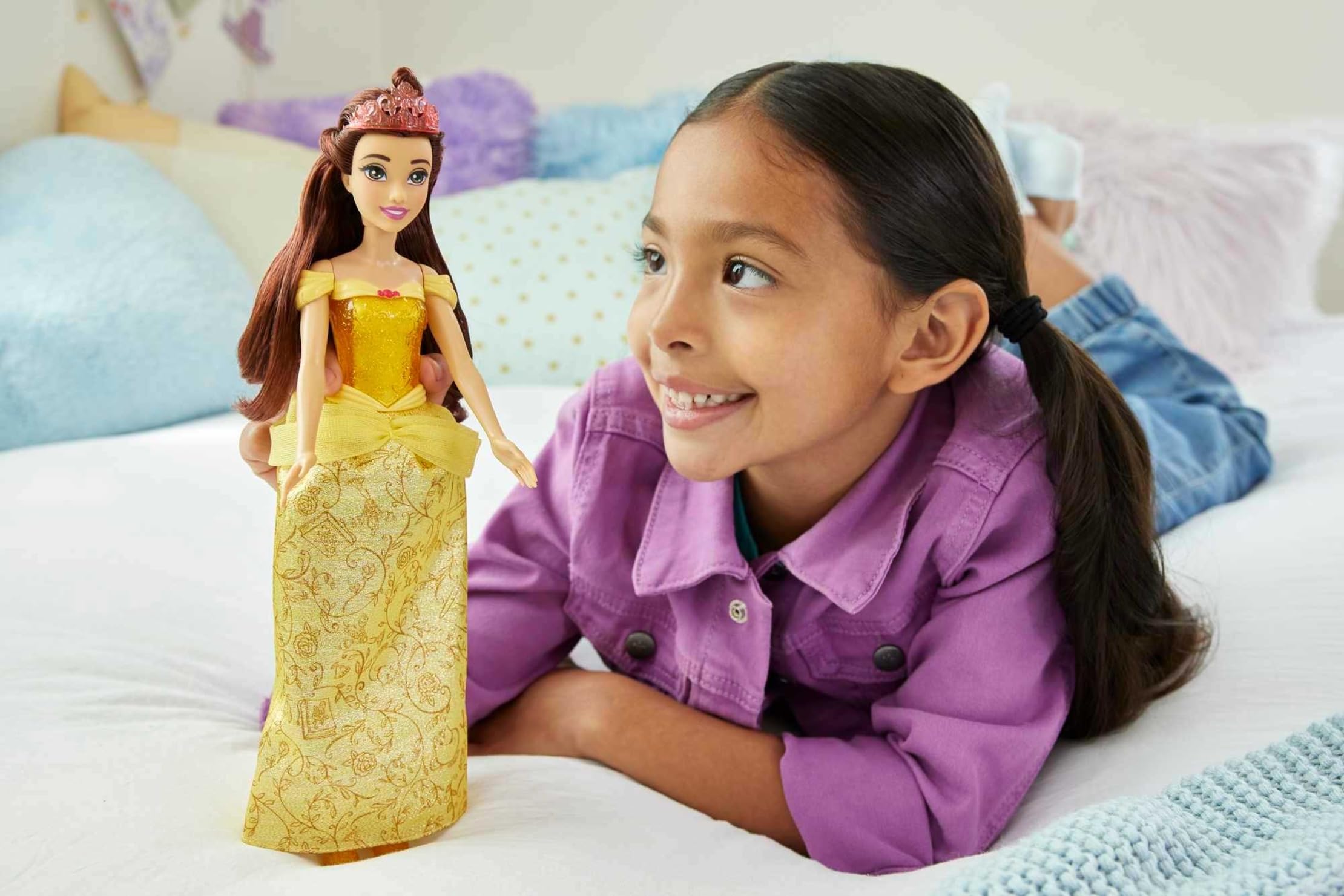 Foto 3 pulgar | Muñeca De Moda Mattel Disney Princess Belle Con Tiara - Venta Internacional.