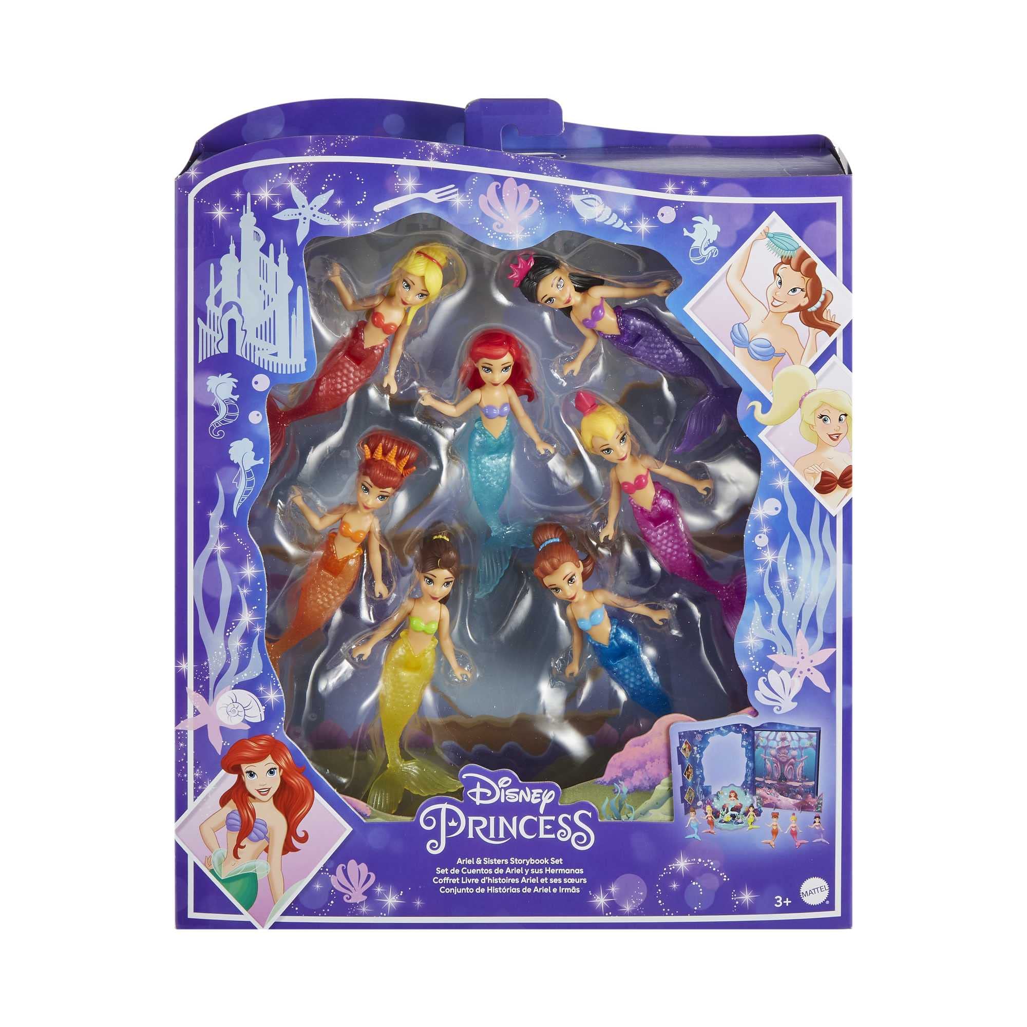 Foto 7 | Set De Juguetes Mattel Disney Princess Ariel & Sisters Mermaid - Venta Internacional.