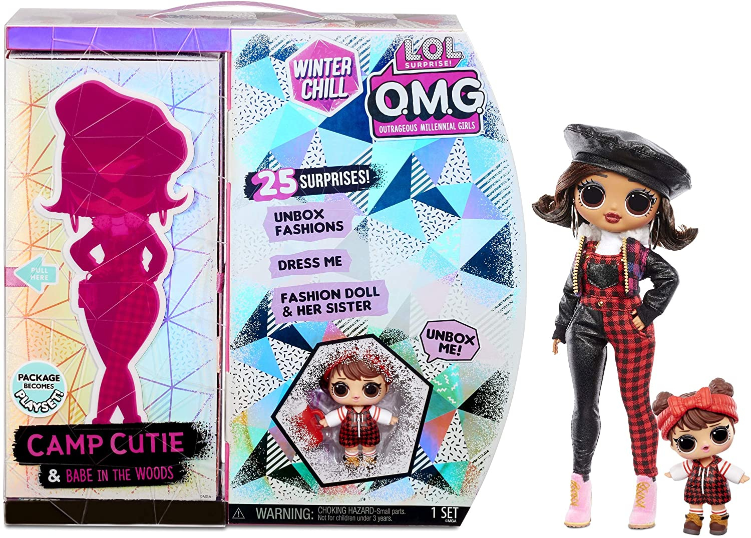 Venta Internacional-  Lol Surprise Omg Winter Chill Muñeca De Moda Camp Cutie Y Muñeca Babe In The Woods Con 25 Sorpr