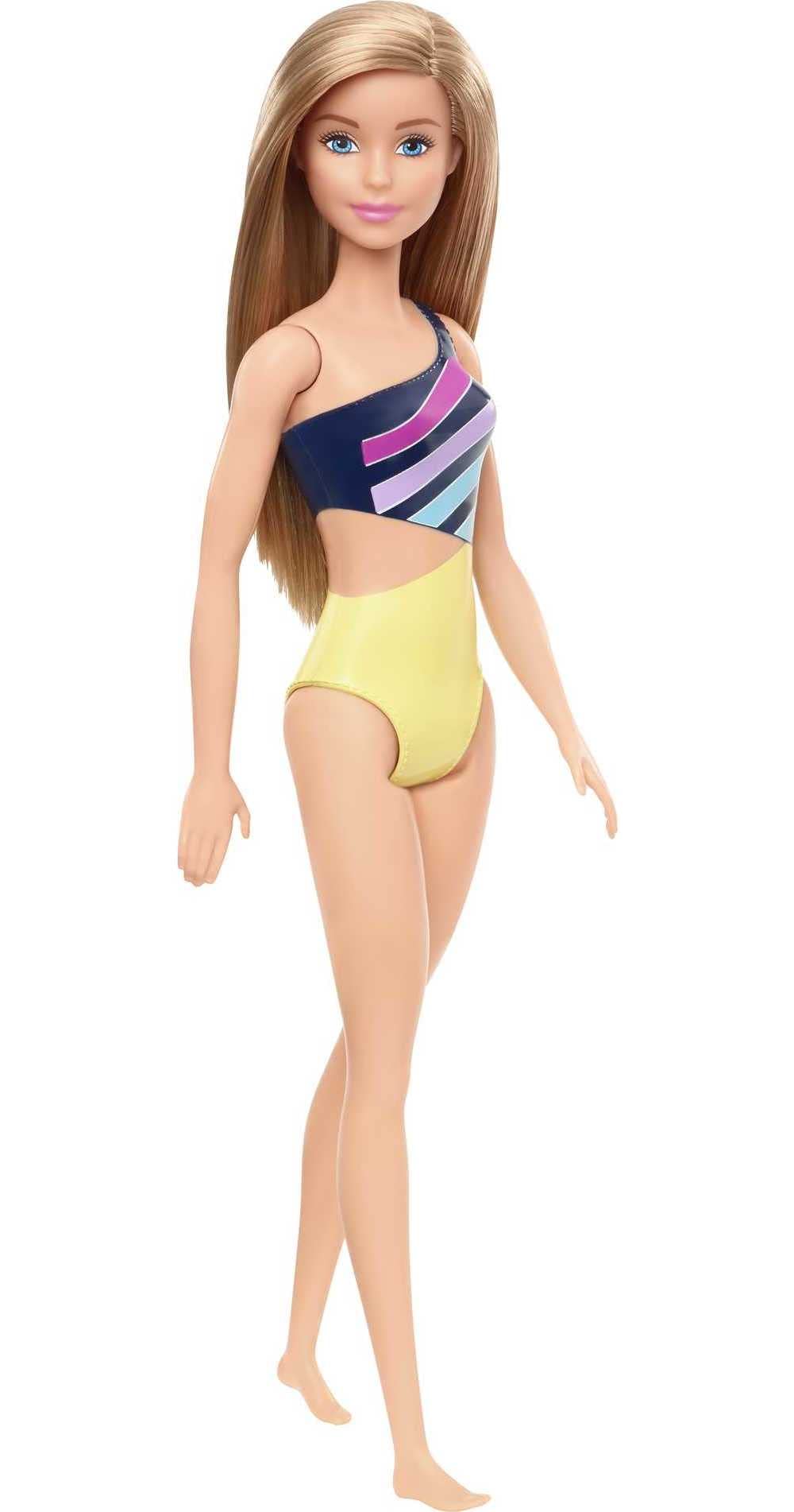 Foto 2 pulgar | Venta Internacional-  Barbie Fashionista, Muñeca De Playa Traje Rallas, Muñeca Para Niñas De 3 Años En Adelante