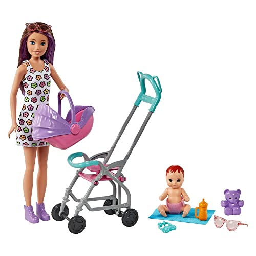 Venta Internacional-  Barbie Sisters & Pets, Skipper Babysitters Tarde De Paseo, Muñeca Para Niños A Partir De 3 Años