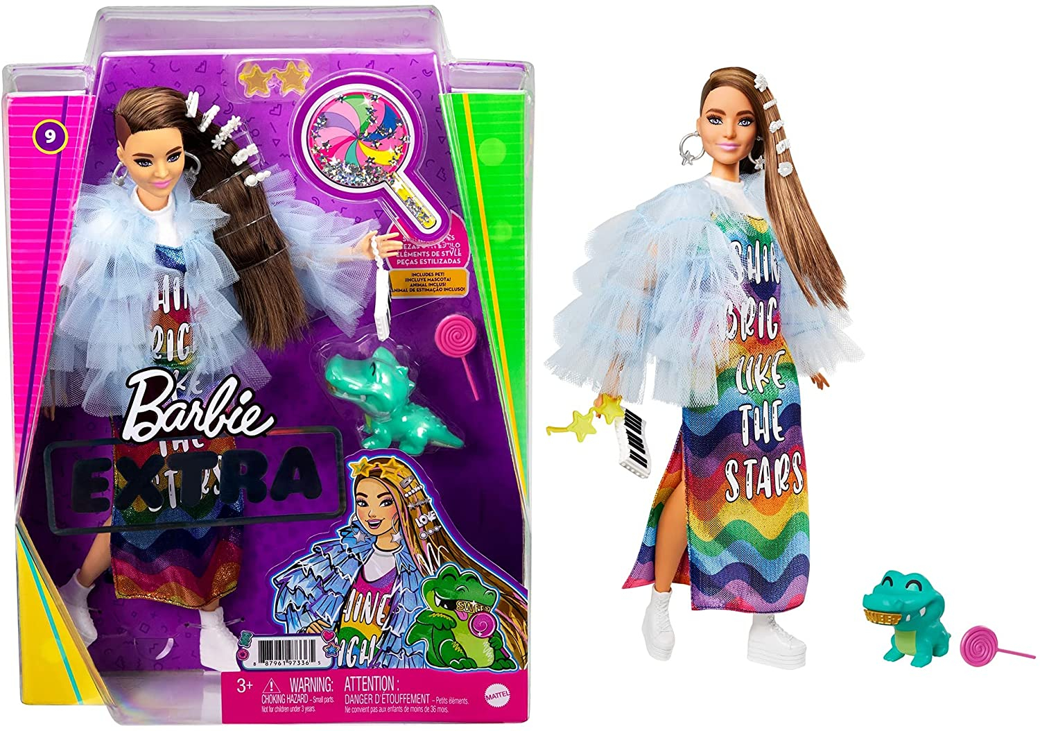 Foto 2 pulgar | Venta Internacional-  Barbie Fashionista, Surtido Barbie Extra, Muñeca Para Niñas De 3 Años En Adelante