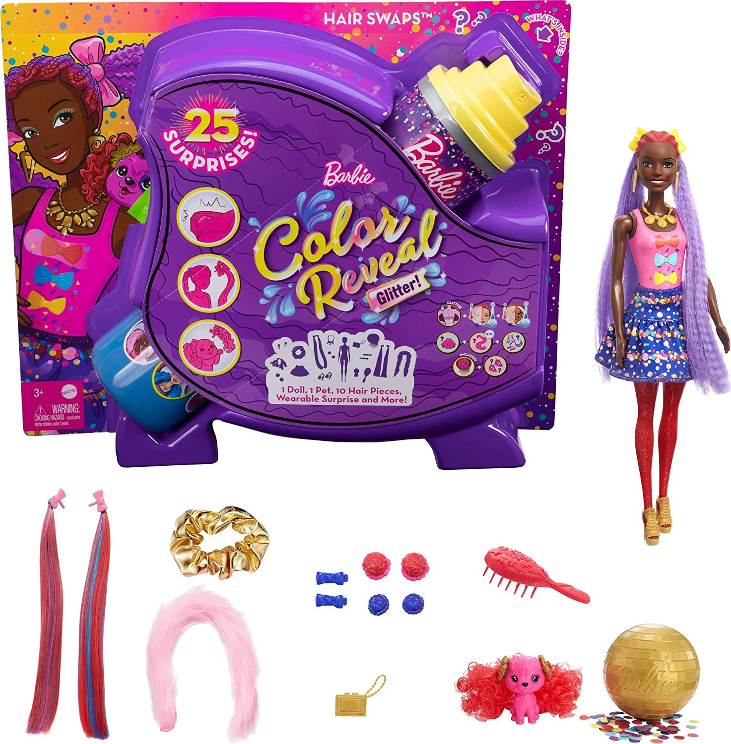 Venta Internacional-  Barbie Color Reveal, Set De Fiesta Sorpresa, Muñecas Cabello Rojo Para Niñas De 3 Años En Adela