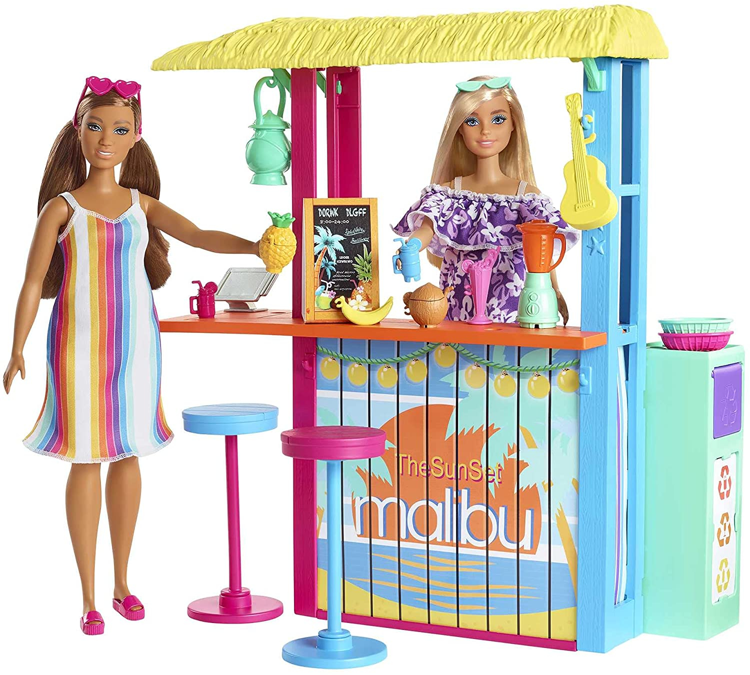 Foto 2 pulgar | Venta Internacional-  Barbie Malibu Quiosco De Playa, Ama El Océano Set De Juego Para Niñas De 3 Años En Adelante