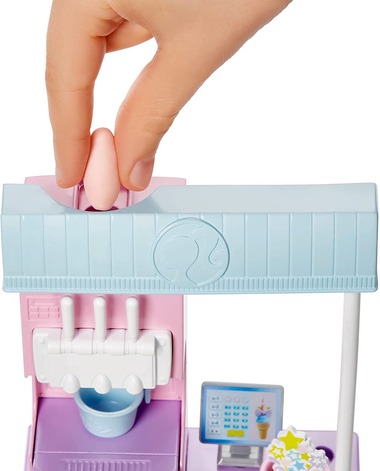 Foto 3 pulgar | Venta Internacional-barbie Ice Cream Shop Playset Con 12 En Muñeca Rubia