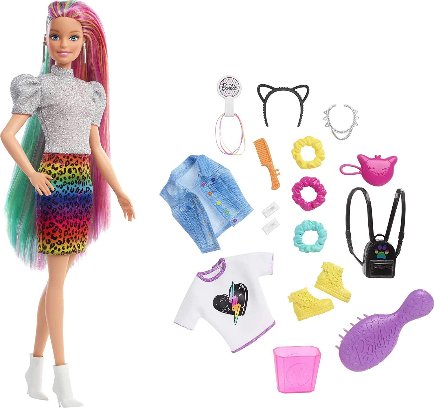 Venta Internacional-  Barbie Fashionista, Peinado Arcoíris Animal Print Rubia, Muñeca Para Bebés De 3 Años En Adelante