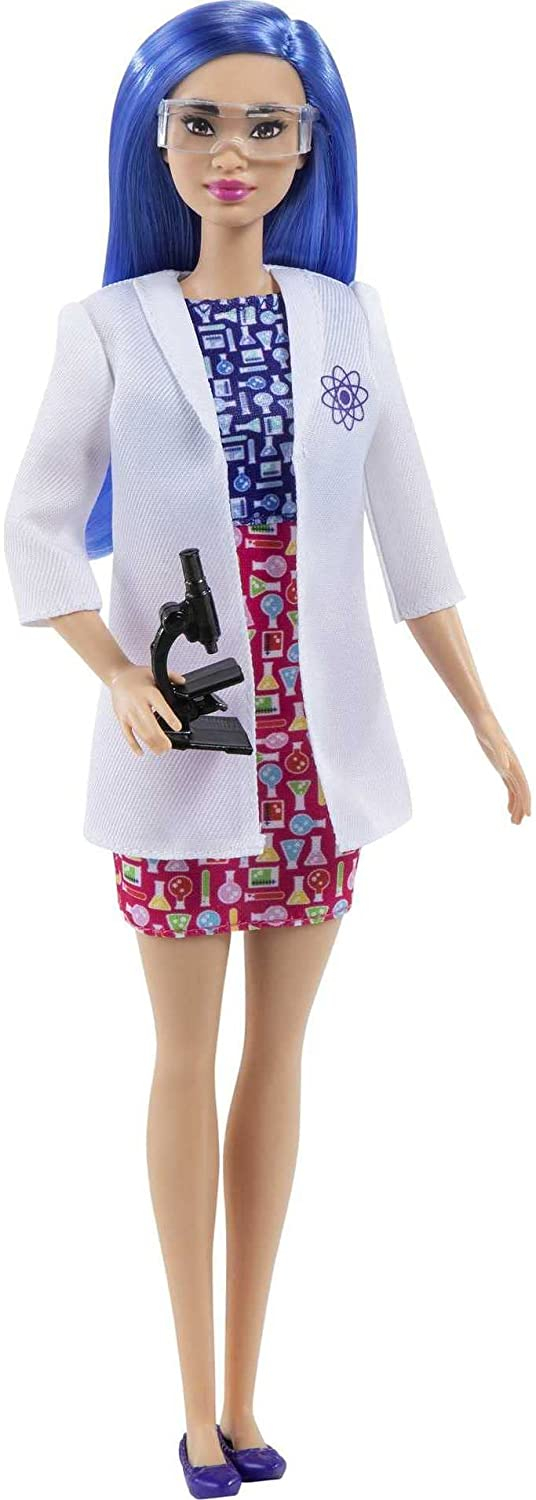 Foto 2 pulgar | Venta Internacional- Muñeca Barbie Scientist , Cabello Azul, Vestido De Bloque De Color, Bata De Laboratorio Accesorio