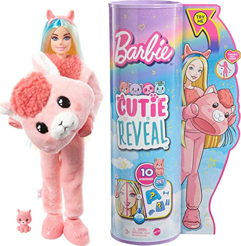 Foto 8 pulgar | Venta Internacional- Barbie Cutie Reveal Fantasy Series Doll Con Llama -plush Disfraz Y 10 Sorpresas