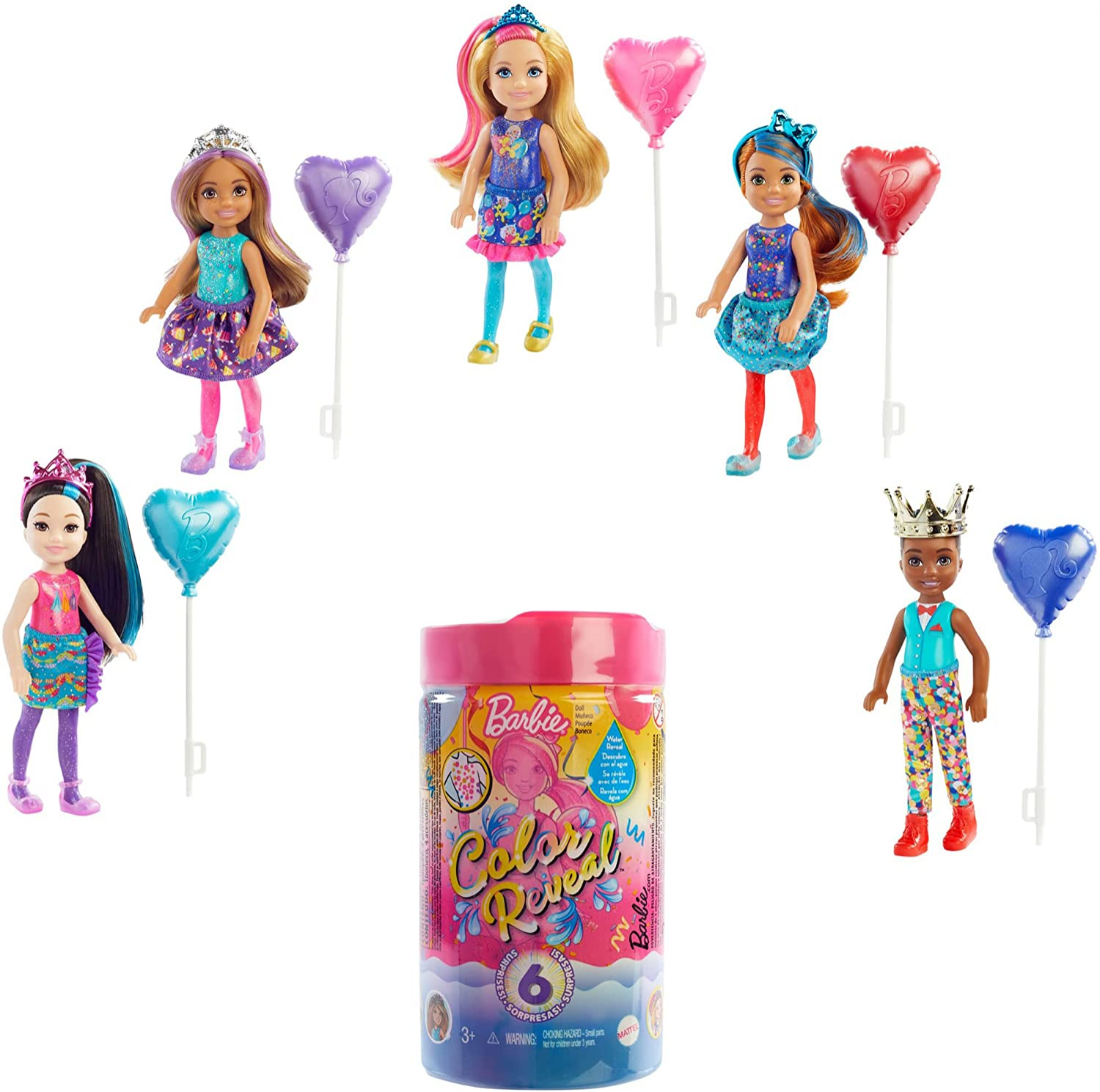 Foto 1 | Venta Internacional- Barbie Chelsea Color Reveal Fiesta, Muñeca Sorpresa De Cumpleaños Con Accesorios