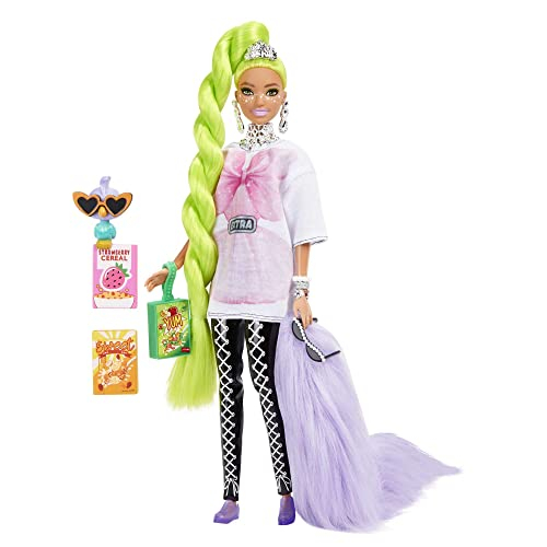 Venta Internacional- Muñeca Barbie Extra #11 En Camiseta Y Leggings Oversized Con Pet Parrot