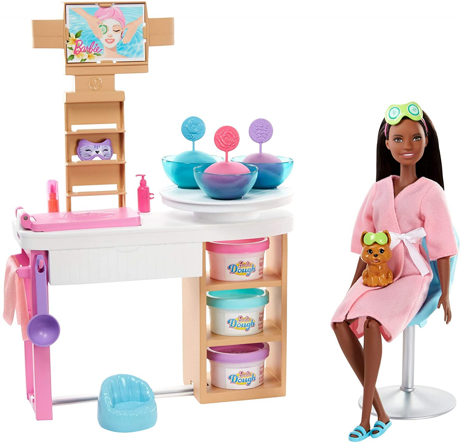 Foto 2 pulgar | Venta Internacional-mascarilla Barbie Spa Day Playset Con Muñeca Barbie Morena