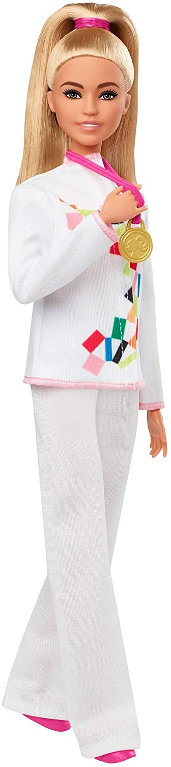 Foto 5 pulgar | Venta Internacional- Muñeca Barbie Juegos Olímpicos Tokio 2020, Karate Uniforme, Chaqueta, Medalla, Casco, Guant